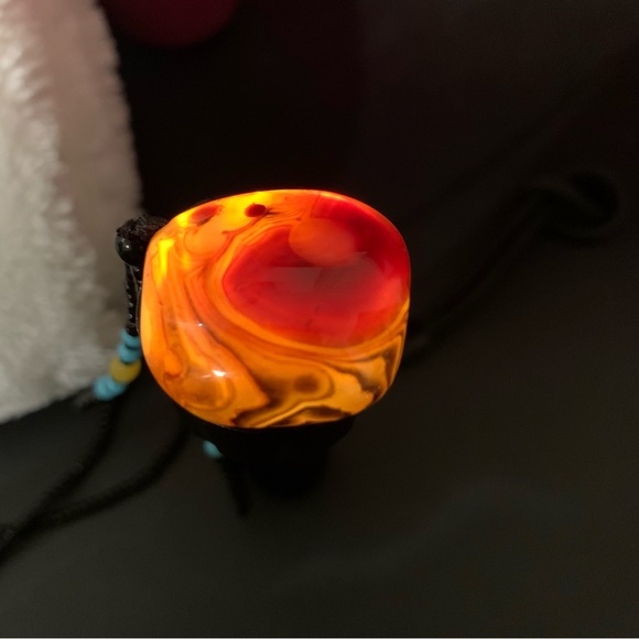 Natural Evil Eye Botswana Agate Pendant Stone Necklace - Picture 2 of 8